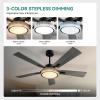 imageYITAHOME 52 Inch Chandelier Ceiling Fans with Lights and RemoteApp Smart Black Ceiling Fans Compatible with Alexa Reversible Quiet DC Motor Dual Finish Blades Dimmable Lighting for Living RoomBlack