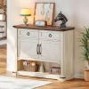 imageYITAHOME Farmhouse Console Table with 2Door ampamp 2 Drawers Cabinet Coffee Bar Table with Storage Shelf Sofa Tables Buffet Sideboard for Kitchen Entryway Hallway Dining Living RoomConsole Table