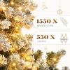 imageYITAHOME 75ft Prelit Snow Flocked Christmas Tree with Remote Hinged Pine Christmas Tree with 550 Warm WhiteMulticolor Changing Lights 1550 Branch Tips and Foldable Base for Home Party Decoration