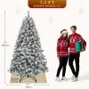 imageYITAHOME 75ft Prelit Snow Flocked Christmas Tree with Remote Hinged Pine Christmas Tree with 550 Warm WhiteMulticolor Changing Lights 1550 Branch Tips and Foldable Base for Home Party Decoration