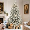 imageYITAHOME 75ft Prelit Snow Flocked Christmas Tree with Remote Hinged Pine Christmas Tree with 550 Warm WhiteMulticolor Changing Lights 1550 Branch Tips and Foldable Base for Home Party Decoration