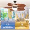 imageYITAHOME 46 Inch Tropical Ceiling Fans with Lights Reversible Quiet DC Motor 6 Speeds 3CCT Dimmable Light 5 Palm Leaf Blades With Remote for Bedroom Living Room Dining Room
