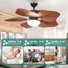 imageYITAHOME 46 Inch Tropical Ceiling Fans with Lights Reversible Quiet DC Motor 6 Speeds 3CCT Dimmable Light 5 Palm Leaf Blades With Remote for Bedroom Living Room Dining Room