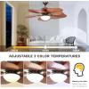imageYITAHOME 46 Inch Tropical Ceiling Fans with Lights Reversible Quiet DC Motor 6 Speeds 3CCT Dimmable Light 5 Palm Leaf Blades With Remote for Bedroom Living Room Dining Room