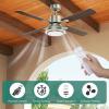 imageYITAHOME 52 inch Ceiling Fans with Lights Brushed Nickel Ceiling Fan with Remote Control 6 Speeds TriColor Temperature Quiet DC Motor for Bedroom Living Room Dining Room