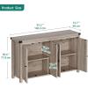 imageYITAHOME 55 Farmhouse Sideboard Buffet Cabinet with Storage Large Kitchen Storage Cabinet with 4 Doors Coffee Bar Cabinet with Adjustable Shelf for Kitchen Living Room Dark OakGreybrown