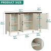imageYITAHOME Farmhouse Sideboard Buffet Cabinet with Storage 59quot Kitchen Storage Cabinet with Adjustable Shelves for Living Room Entryway Rustic White59W