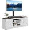 imageYITAHOME Farmhouse TV Stand with Mount Sturdy TV Stand Mount for 324555606570 inch TVs Entertainment Center with Adjustable Shelf TV Cabinet Media Console for Living Room EspressoGrey White  Espresso