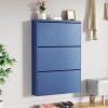 imageYITAHOME Metal Shoe Cabinet with Coat Rack Wall Mounted Shoe Cabinet with 3 Flip Drawers Entrance Hidden Slim Shoe Organizer Cabinet Shoe Rack Storage Cabinet for Entryways Hallways BlueBlue