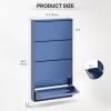 imageYITAHOME Metal Shoe Cabinet with Coat Rack Wall Mounted Shoe Cabinet with 3 Flip Drawers Entrance Hidden Slim Shoe Organizer Cabinet Shoe Rack Storage Cabinet for Entryways Hallways BlueBlue