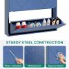 imageYITAHOME Metal Shoe Cabinet with Coat Rack Wall Mounted Shoe Cabinet with 3 Flip Drawers Entrance Hidden Slim Shoe Organizer Cabinet Shoe Rack Storage Cabinet for Entryways Hallways BlueBlue