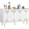 imageYITAHOME Modern Sideboard Buffet with Drawers 55quot Buffet Cabinet with Storage Coffee Bar Cabinets for Hallway Entryway Kitchen or Living Room WhiteWhite