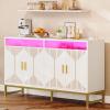 imageYITAHOME Modern Sideboard Buffet with Drawers 55quot Buffet Cabinet with Storage Coffee Bar Cabinets for Hallway Entryway Kitchen or Living Room WhiteWhite