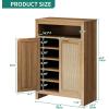 imageYITAHOME Rattan Shoe Cabinet with Doors Farmhouse Shoe Storage Organizer Cabinet with Adjustable Shelves and Handles 6Tier 45quot Tall Shoe Organizer for Entryway Hallway Living Room Caramel OakCaramel Oak