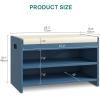 imageYITAHOME Shoe Bench with Storage 2Tier Shoe Bench Entryway Shoe Storage with Cushion and Side Handles 2835quot Shoe Rack Organizer for Hallway Living Room Bedroom BlueBlue