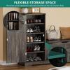 imageYITAHOME Shoe Cabinet Shoe Organizer with Storage Bench and Adjustable Shelves Farmhouse Entryway Shoe Cabinet LShaped Shoe Bench with Storage for Hallway Living Room Mudroom Office Rustic OakRustic Oak