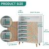 imageYITAHOME Shoe Cabinet with Doors 5Tier Shoe Storage Cabinet with Open Shelves Large Capacity Wooden Shoes Rack Organizer with Pine Wood Legs for EntrywayHallwayCloset WhiteWhite