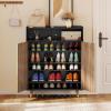 imageYITAHOME Shoe Cabinet with Doors 5Tier Shoe Storage Cabinet with Open Shelves Large Capacity Wooden Shoes Rack Organizer with Pine Wood Legs for EntrywayHallwayCloset