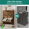 imageYITAHOME Shoe Storage Cabinet Entryway 2 Flip Drawers Freestanding Organizer With Metal Legs Narrow Storage Rack Cabinet Rustic BrownRustic Brown