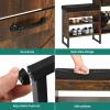 imageYITAHOME Shoe Storage Cabinet Entryway 2 Flip Drawers Freestanding Organizer With Metal Legs Narrow Storage Rack Cabinet Rustic BrownRustic Brown