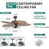 imageYITAHOME Tropical Ceiling Fans with Light and Remote 52 Inch Palm Leaf Fanlight with Clear Seeded Glass Light Kit 3 Speed 4 Timer Silent Reversible DC Motor Brown
