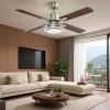 imageYITAHOME 52 inch Ceiling Fans with Lights Brushed Nickel Ceiling Fan with Remote Control 6 Speeds TriColor Temperature Quiet DC Motor for Bedroom Living Room Dining Room