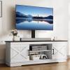 imageYITAHOME Farmhouse TV Stand with Mount Sturdy TV Stand Mount for 324555606570 inch TVs Entertainment Center with Adjustable Shelf TV Cabinet Media Console for Living Room EspressoGrey White  Espresso