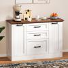 imageYITAHOME Storage Cabinet with 5 Drawers Farmhouse Sideboard Buffet Cabinet with Storage Coffee Bar Cabinets for Dining Room Antique White5 drawers