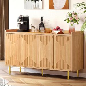 imageYITAHOME Modern Sideboard Buffet with Drawers 55quot Buffet Cabinet with Storage Coffee Bar Cabinets for Hallway Entryway Kitchen or Living Room WhiteNatural