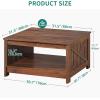 imageYITAHOME Coffee Table Farmhouse Coffee Table with Storage Rustic Wood Cocktail Table Square Coffee Tables for Living Meeting Room with Half Open Storage Compartment Grey WashWalnut