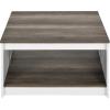 imageYITAHOME Coffee Table Farmhouse Coffee Table with Storage Rustic Wood Cocktail Table Square Coffee Tables for Living Meeting Room with Half Open Storage Compartment Grey WashLight Brown and White