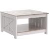 imageYITAHOME Coffee Table Farmhouse Coffee Table with Storage Rustic Wood Cocktail Table Square Coffee Tables for Living Meeting Room with Half Open Storage Compartment Grey WashGrey Wash