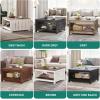 imageYITAHOME Coffee Table Farmhouse Coffee Table with Storage Rustic Wood Cocktail Table Square Coffee Tables for Living Meeting Room with Half Open Storage Compartment Grey WashGrey and Black