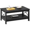 imageYITAHOME Coffee Table for Living Room Modern Farmhouse Coffee Table with Storage 2Tier Center Table Wood Living Room Table Accent Cocktail with Sturdy Frame BlackBlack