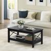 imageYITAHOME Coffee Table for Living Room Modern Farmhouse Coffee Table with Storage 2Tier Center Table Wood Living Room Table Accent Cocktail with Sturdy Frame BlackBlack