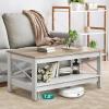 imageYITAHOME Coffee Table for Living Room Modern Farmhouse Coffee Table with Storage 2Tier Center Table Wood Living Room Table Accent Cocktail with Sturdy Frame BlackGrey Wash