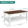 imageYITAHOME Coffee Table for Living Room Modern Farmhouse Coffee Table with Storage 2Tier Center Table Wood Living Room Table Accent Cocktail with Sturdy Frame BlackBrown and White