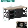 imageYITAHOME Coffee Table for Living Room Modern Farmhouse Coffee Table with Storage 2Tier Center Table Wood Living Room Table Accent Cocktail with Sturdy Frame BlackBrown and Black