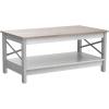 imageYITAHOME Coffee Table for Living Room Modern Farmhouse Coffee Table with Storage 2Tier Center Table Wood Living Room Table Accent Cocktail with Sturdy Frame BlackGrey Wash