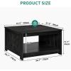 imageYITAHOME Coffee Table with Storage Square Coffee Tables for Living Meeting Room Farmhouse Coffee Table with Large Half Open Storage Compartment Rustic Wood Cocktail Table BlackBlack