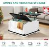 imageYITAHOME Farmhouse Lift Top Coffee Table for Living Room Square Wood Coffee Table with Large Hidden Storage Compartment Rustic Cocktail Table with Hinged Lift Top for Home Office Reclaimed BarnwoodWhite