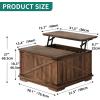 imageYITAHOME Farmhouse Lift Top Coffee Table for Living Room Square Wood Coffee Table with Large Hidden Storage Compartment Rustic Cocktail Table with Hinged Lift Top for Home Office Reclaimed BarnwoodReclaimed Barnwood