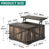 imageYITAHOME Farmhouse Lift Top Coffee Table for Living Room Square Wood Coffee Table with Large Hidden Storage Compartment Rustic Cocktail Table with Hinged Lift Top for Home Office Reclaimed BarnwoodDark Rustic Oak