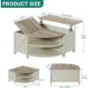 imageYITAHOME Farmhouse Lift Top Coffee Table with Storage Wood Cured Center Table with Charging StationampampUSB Port Living Room Table wLarge Hidden Space for Bedroom Home Office Dark Rustic OakGrey Wash