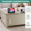 imageYITAHOME Farmhouse Lift Top Coffee Table with Storage Wood Cured Center Table with Charging StationampampUSB Port Living Room Table wLarge Hidden Space for Bedroom Home Office Dark Rustic OakGrey Wash