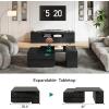 imageYITAHOME LED Coffee Table with 4 Storage Drawers Extendable Coffee Tables for Living Room Modern Wooden Rectangle Cocktail Table with Open Shelves ampamp Sliding Tabletop 35quot 61quot BlackBlack