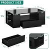 imageYITAHOME LED Coffee Table with 4 Storage Drawers Extendable Coffee Tables for Living Room Modern Wooden Rectangle Cocktail Table with Open Shelves ampamp Sliding Tabletop 35quot 61quot BlackBlack