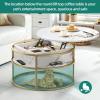 imageYITAHOME Round Lift Top Coffee Table Coffee Tables for Living Room with Hidden Storage Compartment Modern Circle Coffee Table for Home Office Round Center Tables Living Room Marble Top and Gold