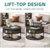 imageYITAHOME Round Lift Top Coffee Table with Storage Brown Farmhouse Coffee Tables for Living Room Modern Coffee Table with Hidden Storage Compartment Round Center Tables Living Room Home Office BrownDark Grey