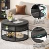 imageYITAHOME Round Lift Top Coffee Table with Storage Brown Farmhouse Coffee Tables for Living Room Modern Coffee Table with Hidden Storage Compartment Round Center Tables Living Room Home Office BrownDark Grey